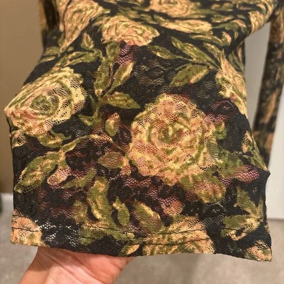 FP Movement by Free People Black and Gold Floral Blouse - Picture 6 of 9